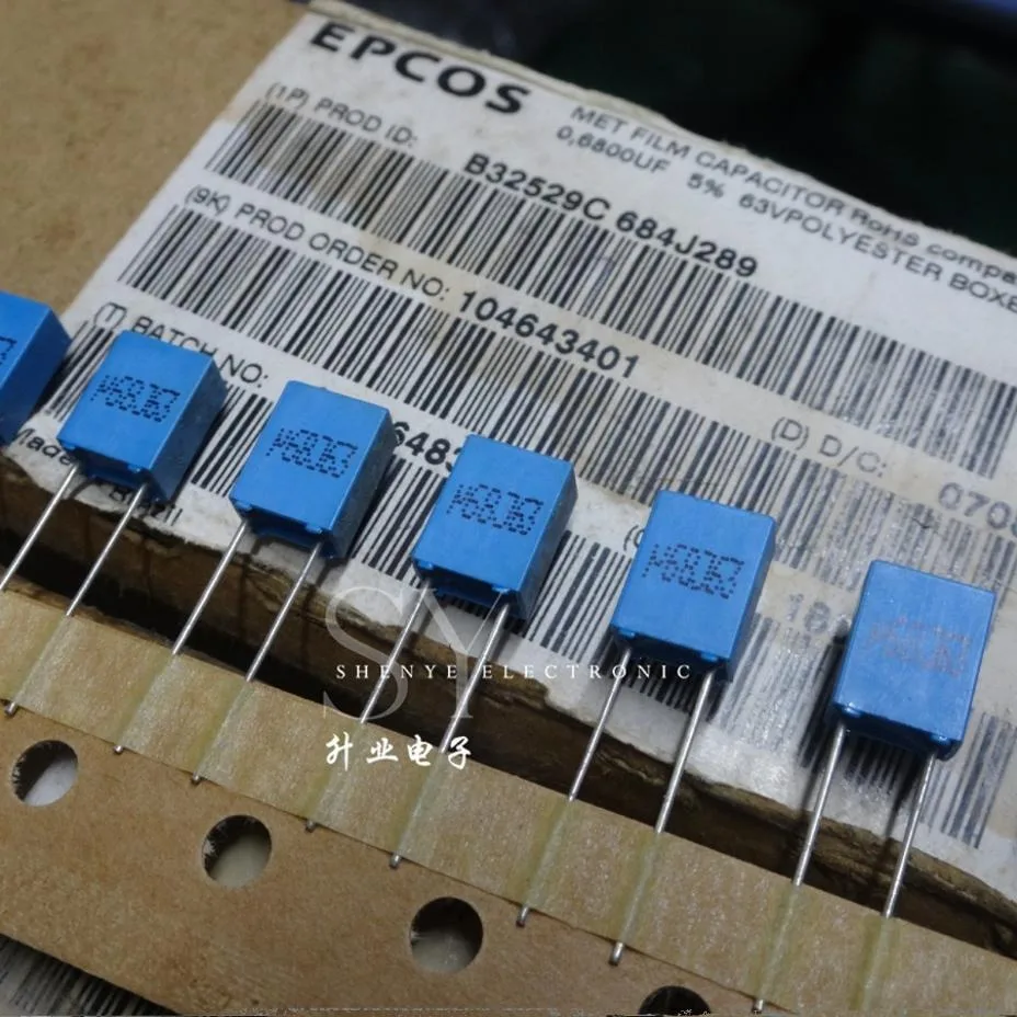 10 uds/20 piezas Uds EPCOS 0,68 uf/63v 680nf u68 684 nuevo condensador de película delgada B32529C684J289