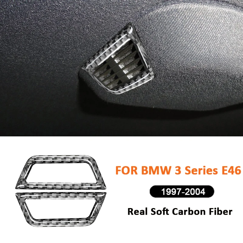 

For BMW 3 Series E46 1997-2004 Carbon Fiber Car Rear Roof Air Conditioning Outlet Frame Decoration Sticker Interior Accessories