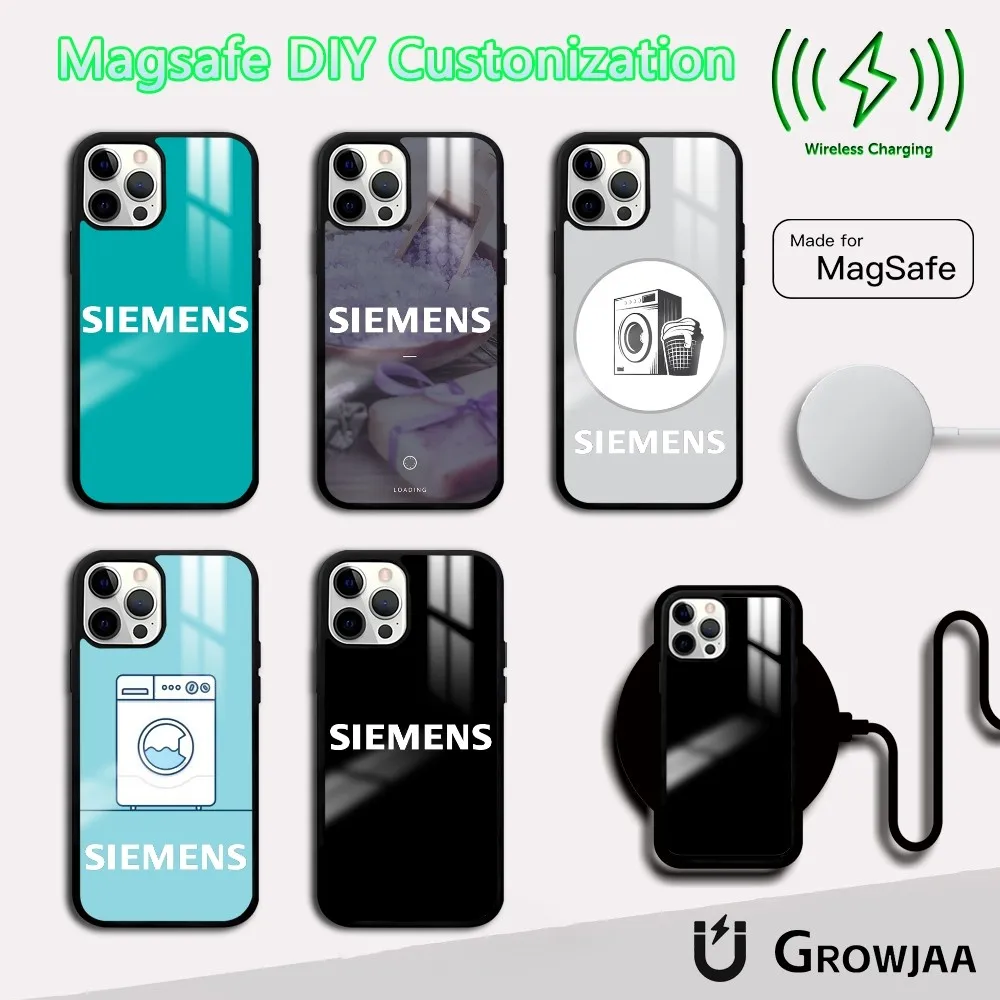 

washing machine S-SiemenS-s Phone Case For iPhone 16 15 14 13 12 11 Pro Max Plus Mini Magsafe Mirror Wireless Magnetic Cover