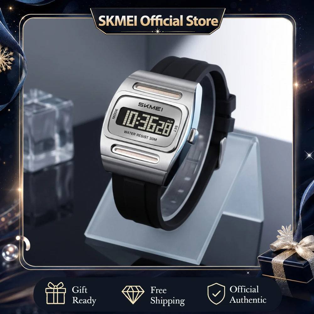 SKMEI 2563 Men Digital Watches 30M Waterproof Male Fashion Watch Solar Power Clock EL Light Week Date Display For Outdoor Sports