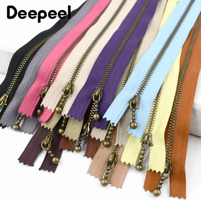 2Pcs Deepeel 3# 12-20cm Metal Zippers Close-end Zips Sewing Bag Garment Wallet Zipper Repair Kit Decor Tailoring Craft Accessory