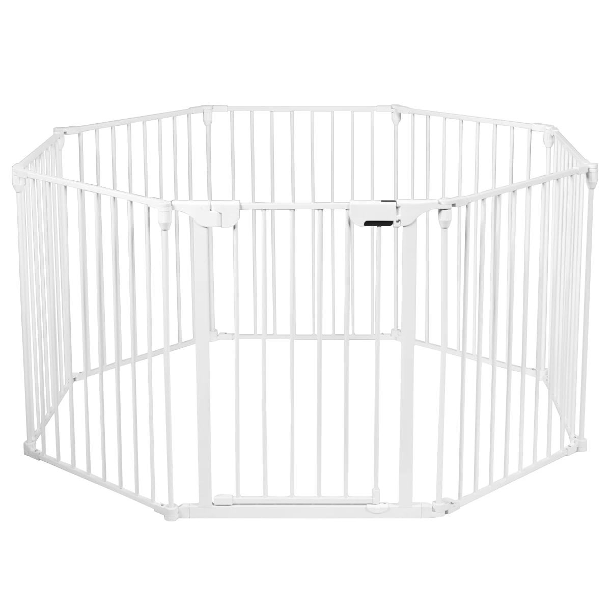 

8 Panel Baby Safe Metal Gate Play Yard Barrier Pet Fence Wall-mount Adjustable