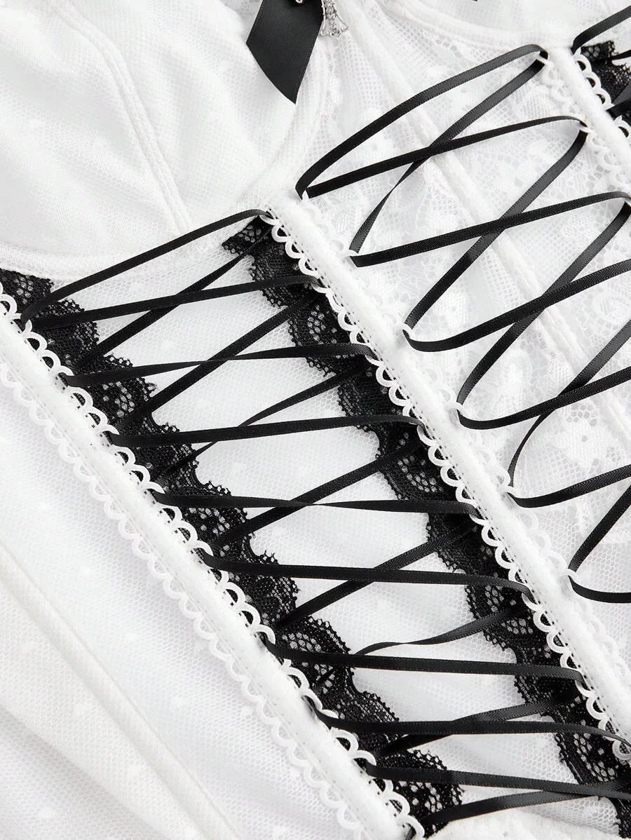 Orevena Gothic Ärmelloses Spitzen-Top für Damen, Y2K Slim Camisole, lässige Party- und Alltagsmode, Tops für scharfe Mädchen, koreanische Mode-T-Shirts – Detail 11