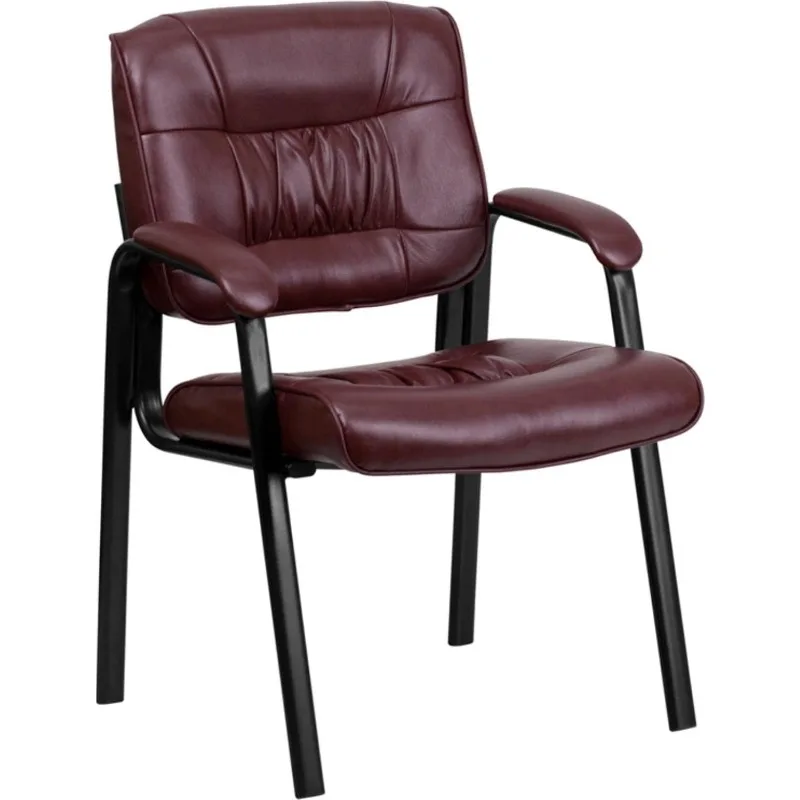 Haeger  LeatherSoft Executive Side Reception Chair with Black Metal Frame