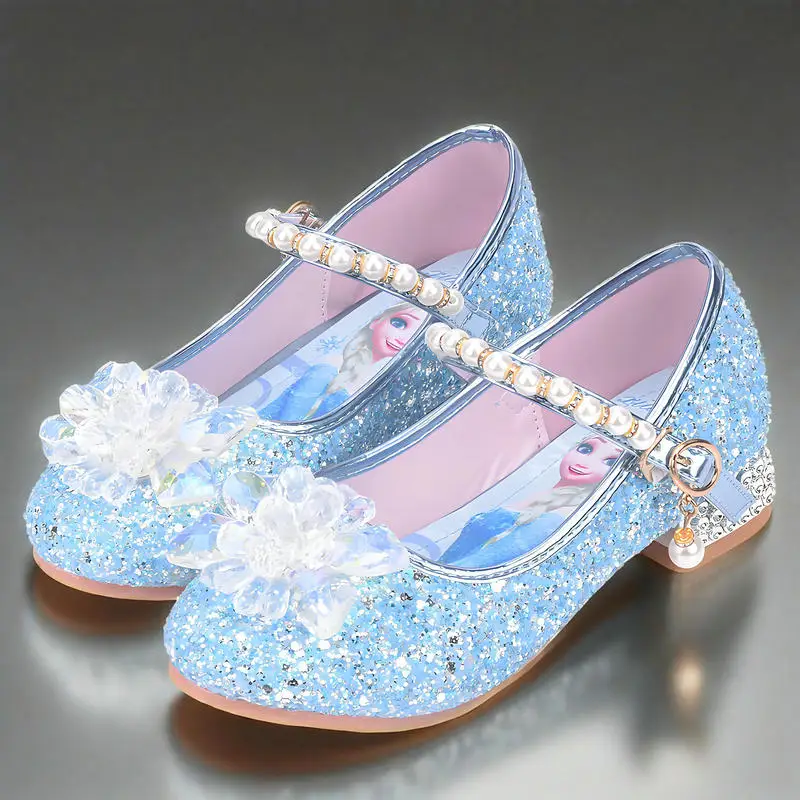 

Autumn Children High Heels Crystal Shoes Girls Ice And Snow Romance Frozen Kids Princess Elsa Shoes Girl's Fashion Sandals
