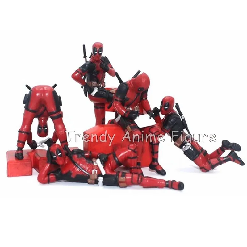 Mini Deadpool dekoracje postaci lalki postawa siedząca zabawki modele Anime superbohater nowa figurka Mutants na prezenty dla dzieci