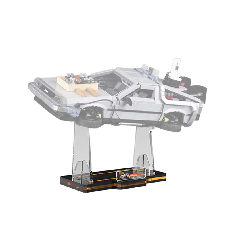 Display Stand for Lego Back to the Future Time Machine 10300, 5MM Acrylic Stand for Lego 10300 (No Model Set Included)