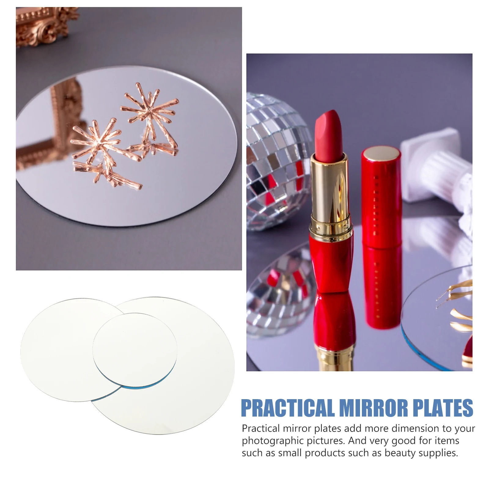 

3Pcs Mirror Acrylic Reflective Board for Photography Props Display Jewelry Watch Small Medium Large Size Product Shooting