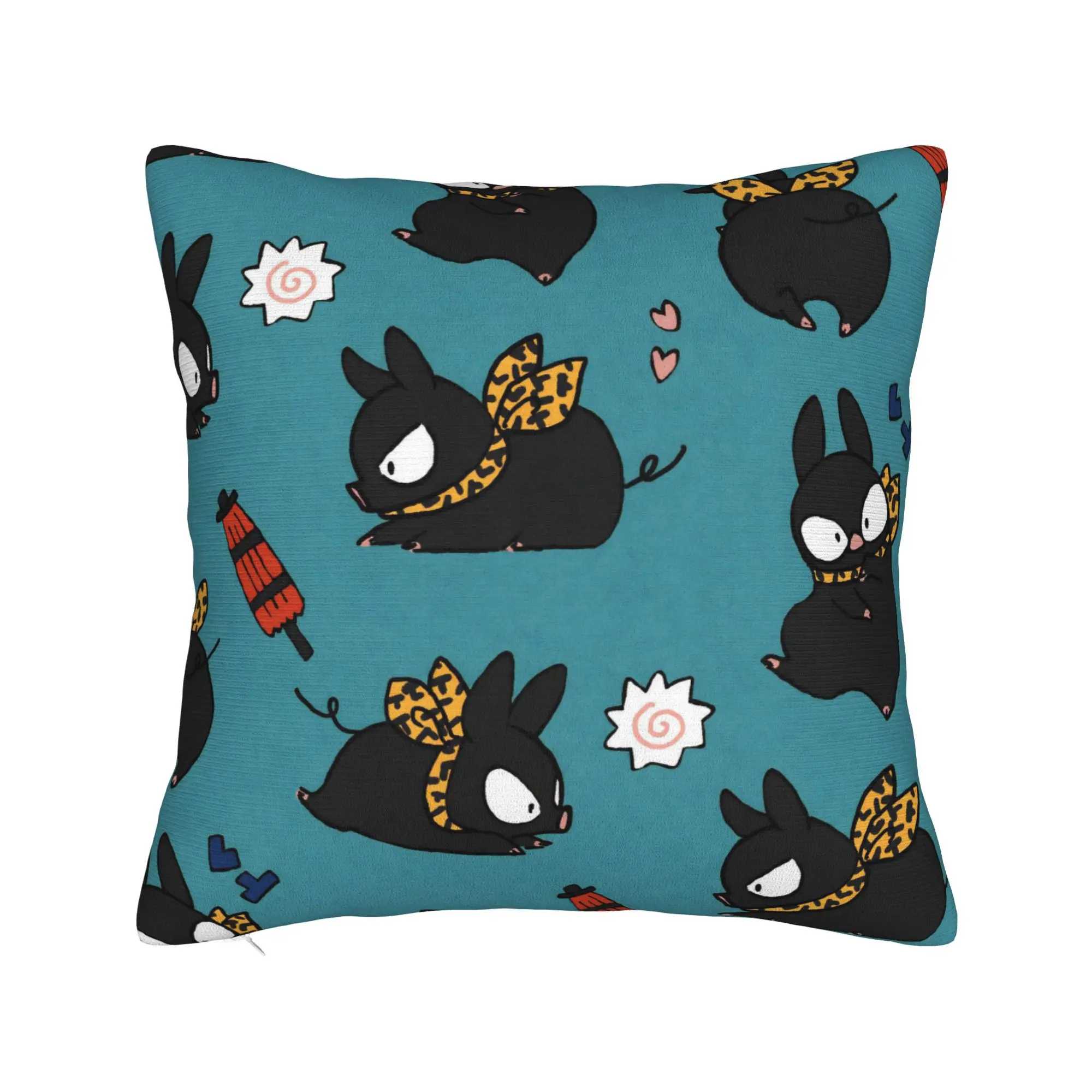 Ranma 1/2 Square Pillow Cases P-Chan Manga Cushion Covers Creative Zipper Decor Pillowcase for Bed 45x45cm