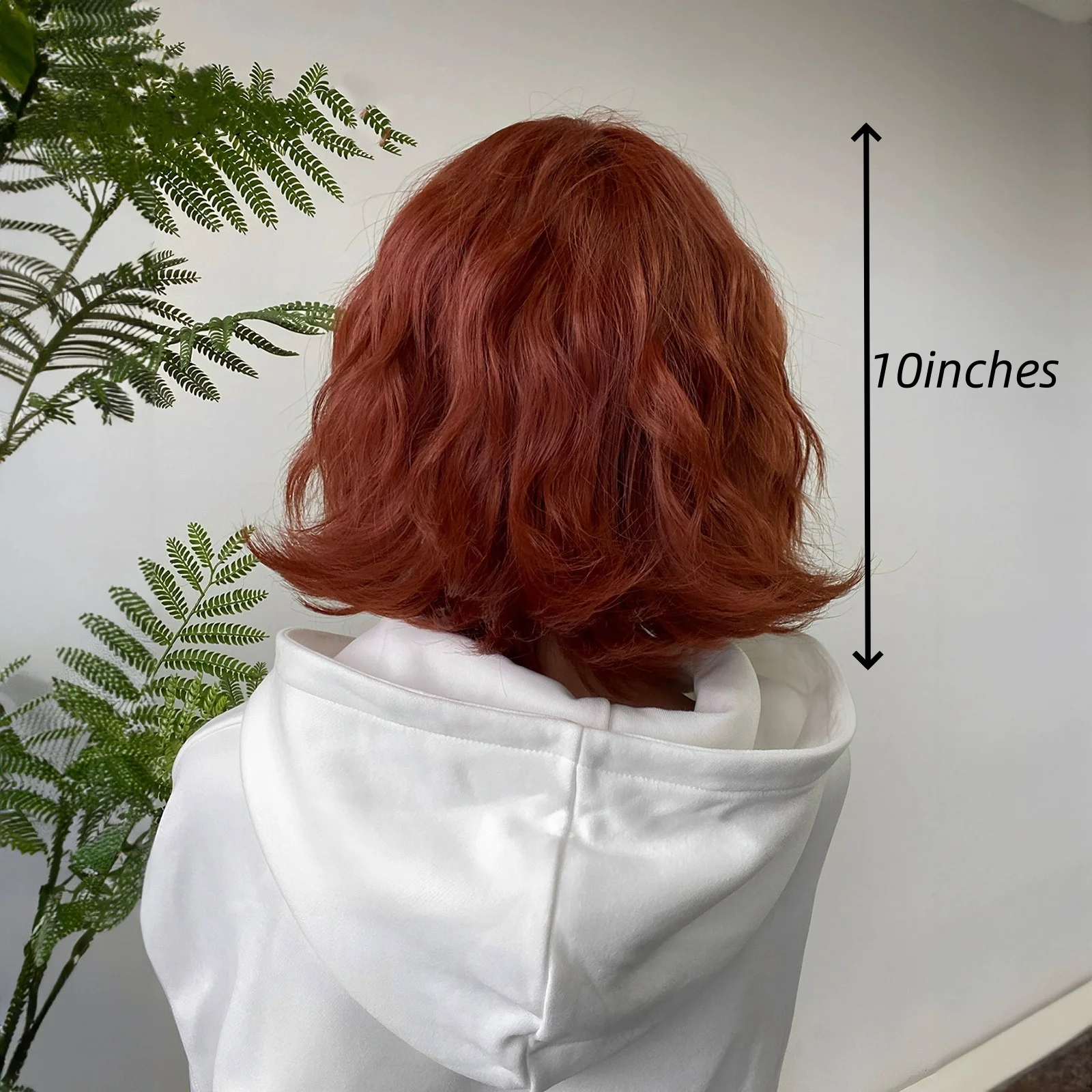 Allbell Magique Korte Golvende Pruik Bob Krullend Pruik Met Pony Vuile Oranje Lolita Pruiken Natuurlijke Synthetische Pruik Voor Vrouw Hittebestendig