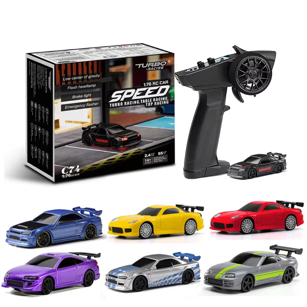 Auto de Carreras Turbo 1:76 C73/C72/C74, Auto RC a Escala con Giroscopio, Radio Control Totalmente Proporcional, Kit RTR para Niños y Adultos
