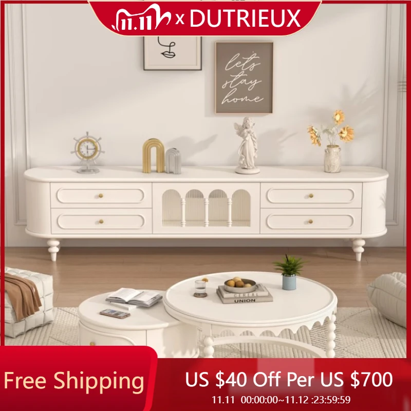 

Solid Wood Storage TV Cabinet French Display Modern Modern Monitor Tv Table Organizer Organizer Hallway Muebles Salon Furniture