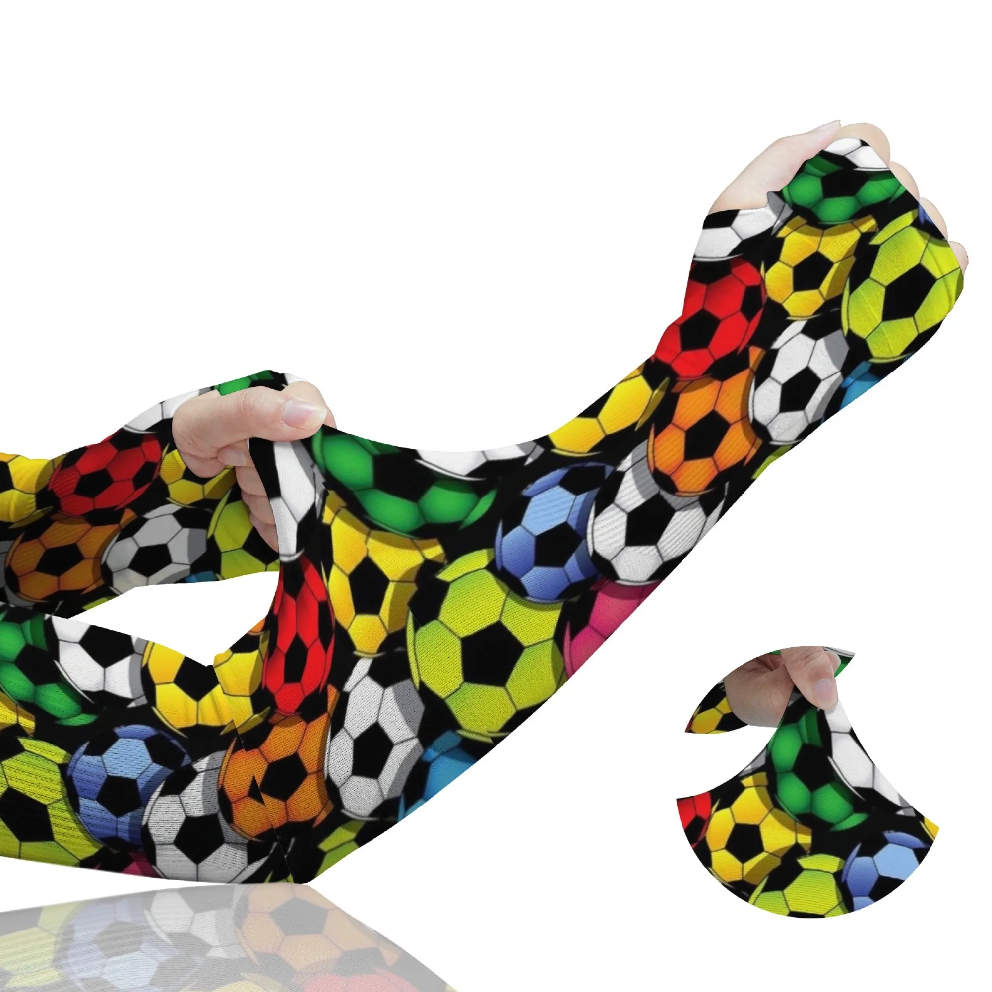 Maniche con stampa calcio felice cartone animato novità divertenti maniche protettive morbide traspiranti antiscivolo comode moda unisex