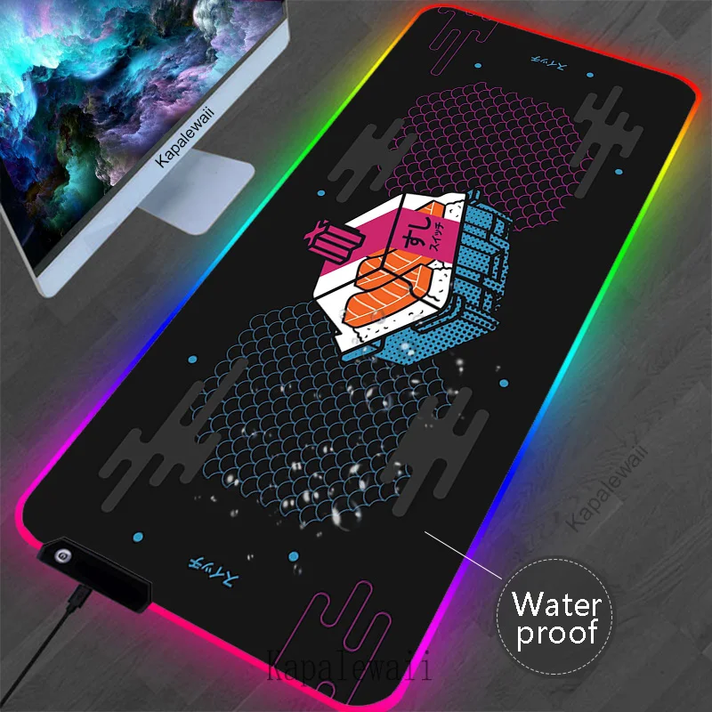 RGB Switch Colorful Mouse Pad Computer XXL Gaming Mousepad Game Mouse Mat Gamer Accessories Keyboard Pads Waterproof Desk Mat