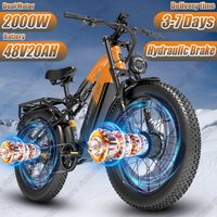 LANKELEISI Electric Bicycle 2000W Dual Motor 48V20AH Battery Hydraulic Brake E-bike 26*4.0-In Fat Tire Snow Aldult Electric Bike