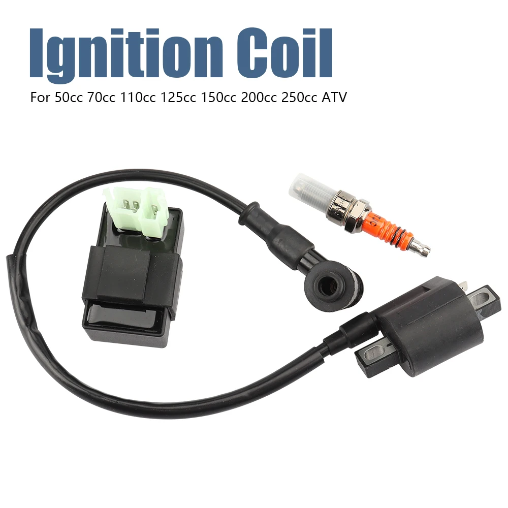 12V Ignition Coil + AC CDI Box + Spark Plug For 50cc 70cc 110cc 125cc 150cc 200cc 250cc ATV Scooter Quad Dirt Bike Motorcycle