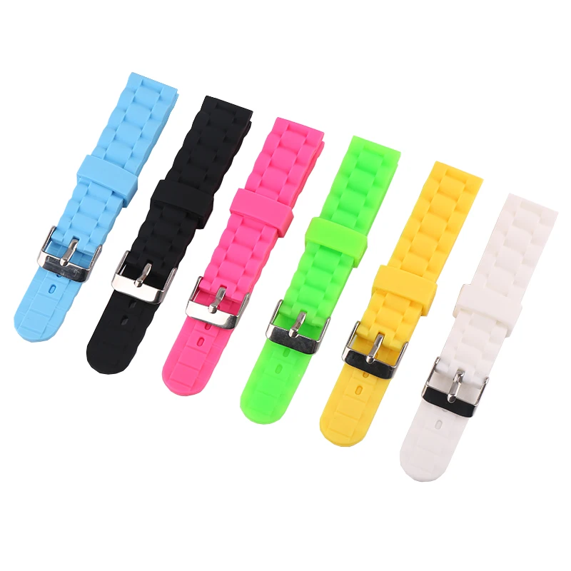 

Watch accessories Silicone watch strap 20mm pin buckle rubber watch strap multi-color men's and women's wristbands and bracelet