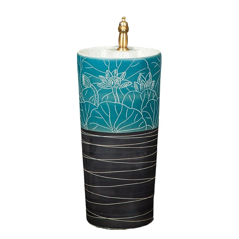 

Керамический колонный умывальник, встроенный напольный умывальник, уличный умывальник, ванная комната во дворе