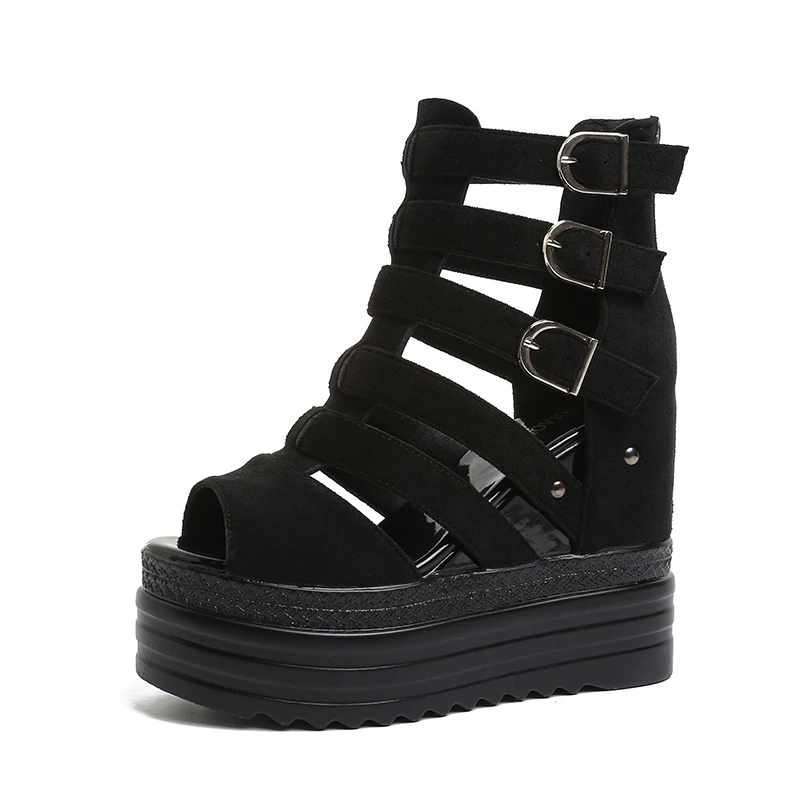 11CM Designers Women Summer Leather Sandals Open Toe Platform Wedge Sneakers New Women Casual Shoes Beach Sandlias Das Mulheres
