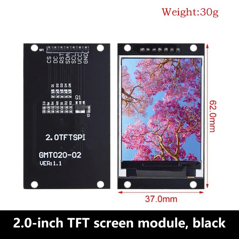 1.77/2.0/2.4/2.8 Inch SPI TFT LCD Screen Module 240X320 160X128 Color Display SPI Serial Port 7Pin Black PCB LIZAO For Arduino