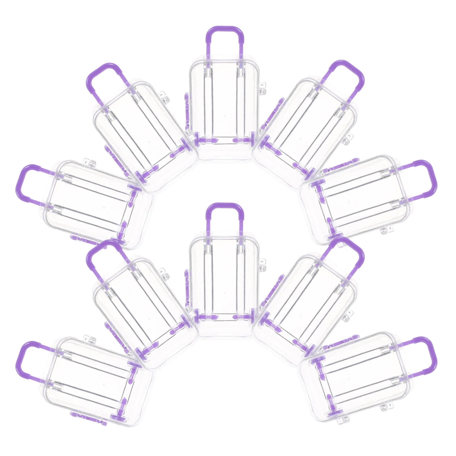 

12pcs Transparent Mini Suitcase Boxes Clear Plastic Party Favor Storage Wedding Candy Packaging Multipurpose Decorative Small