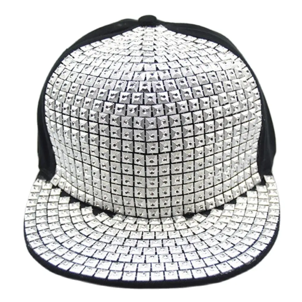 Adjustable Straps Sequins Snapback Hats Bling Flat Bill Baseball Cap Punk Rock Hip Hop Fashion Style Streetwear