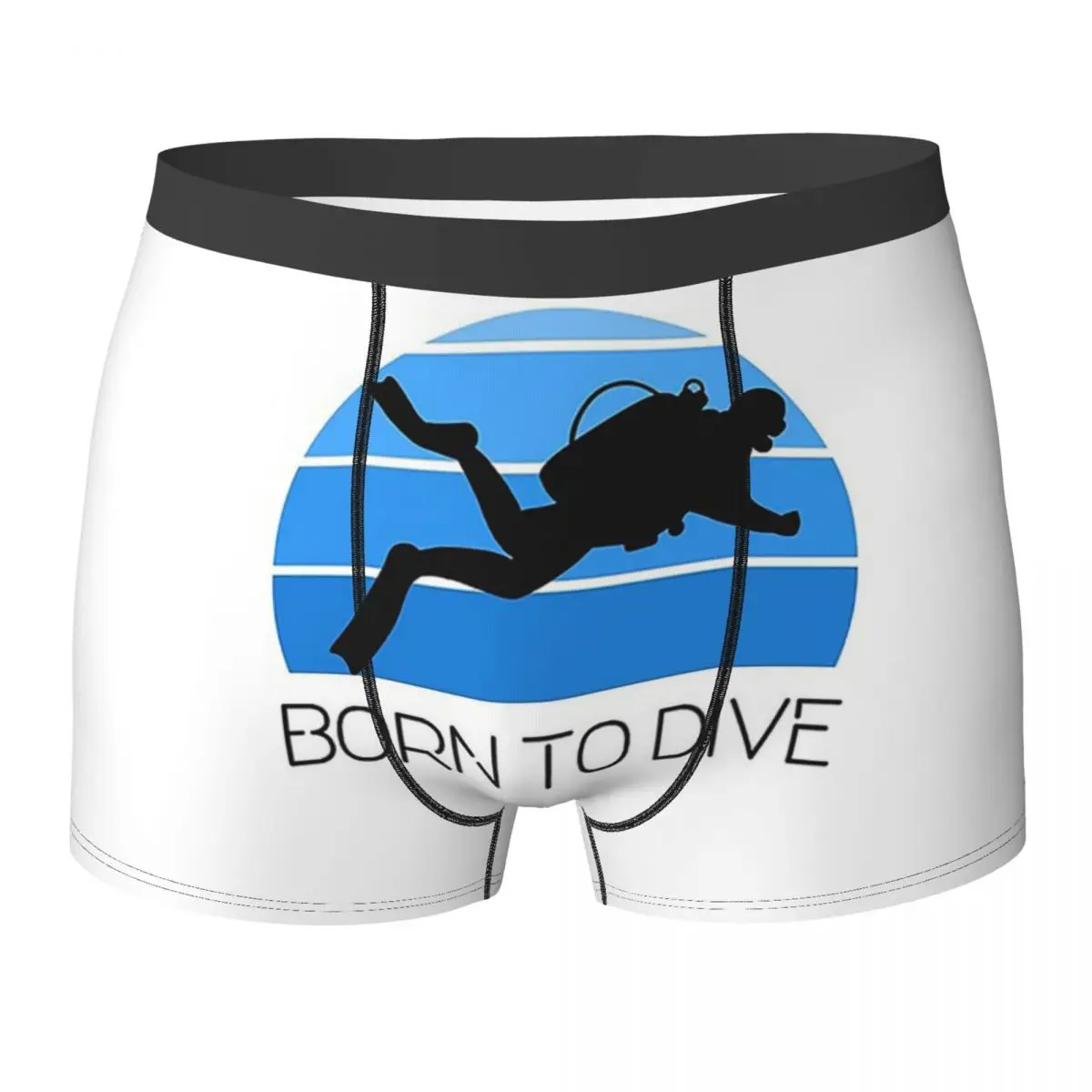 Boxer Underpants Shorts Scuba Diving Ocean Diver Silhouette Diving Born Dive Panties Men Underwear for Homme Man Boyfriend Gifts