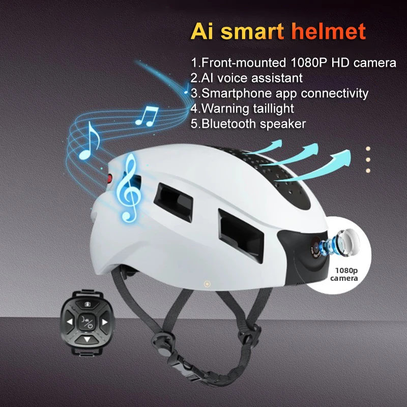 Sports Helmet Camera Smart AI Voice Assistant APP Control WIFI Bluetooth 1080P HD Video Recording Motorcycle Bike Headset Camera