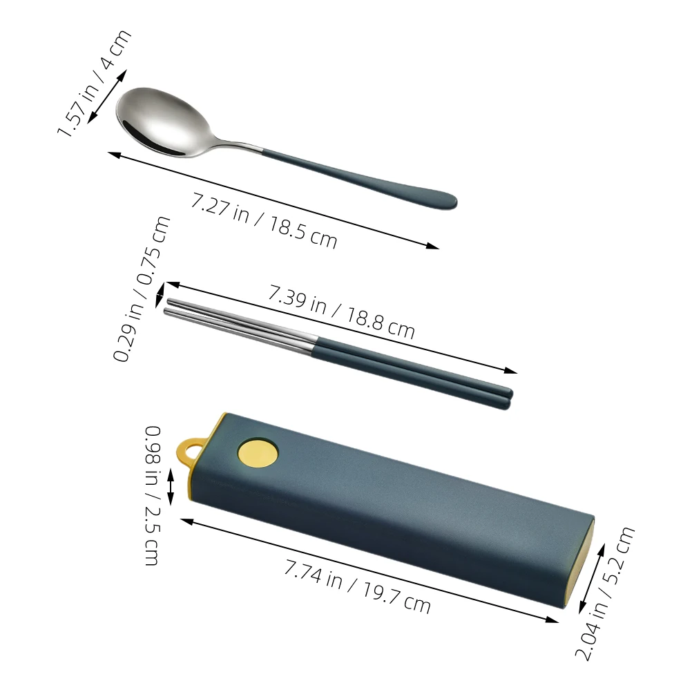 

Travel Stainless Steel Tableware Combination Cutlery Reusable Utensils Spoon Fork