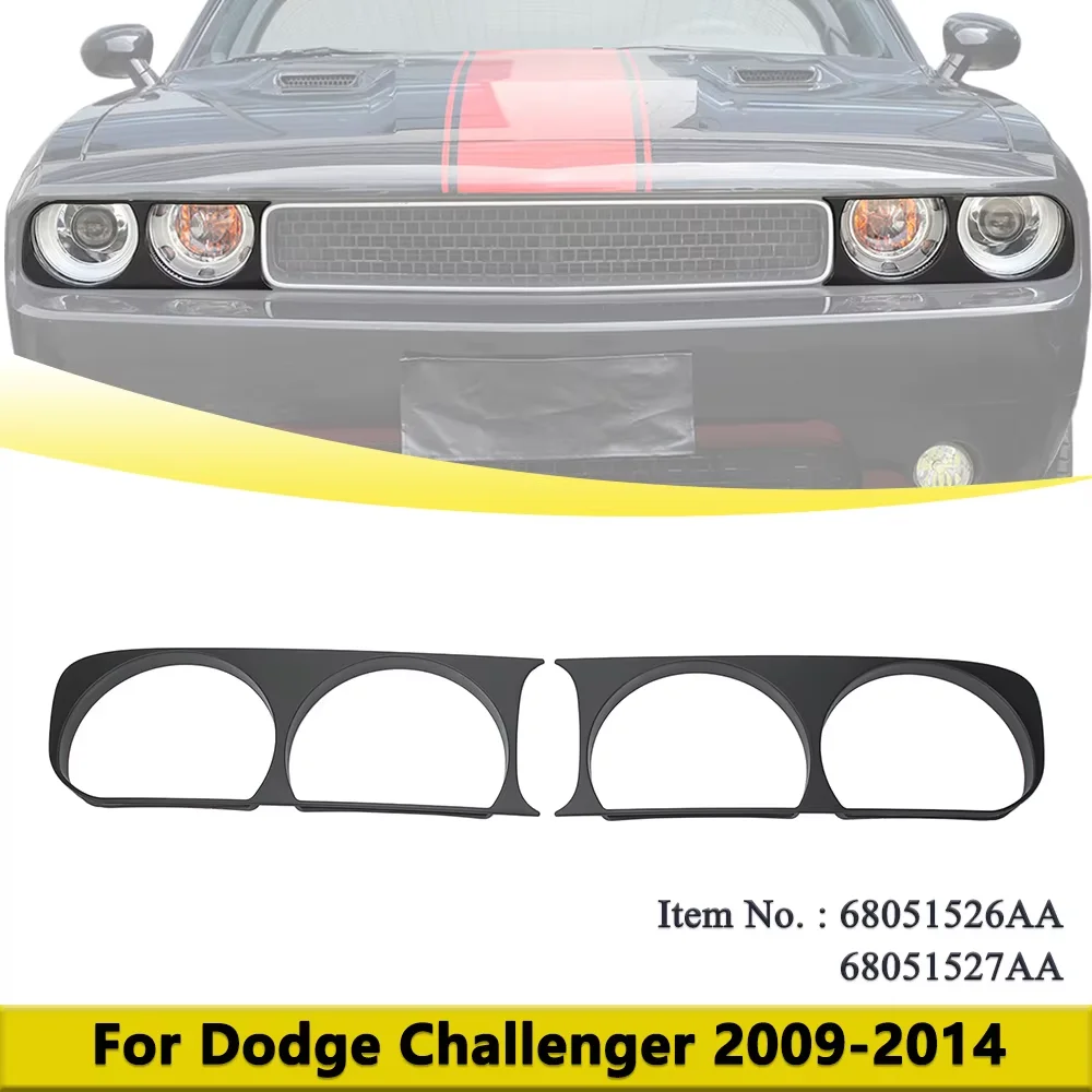 

Накладка на внутреннюю раму фар для Dodge Challenger 2009 2010-2014, передние фары автомобиля, аксессуары 68051526AA 68051527AA