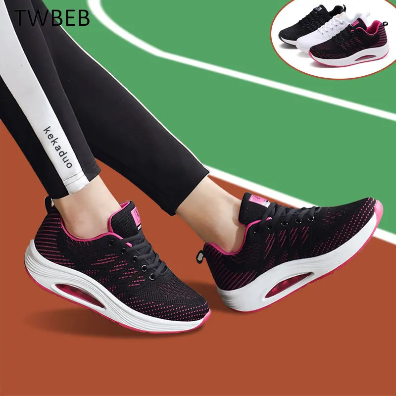 Women's Sneakers Platform Toning Wedge Light Weight Zapatillas Sports Shoes for Woman Breathable Slimming Fitness Swing Shoes