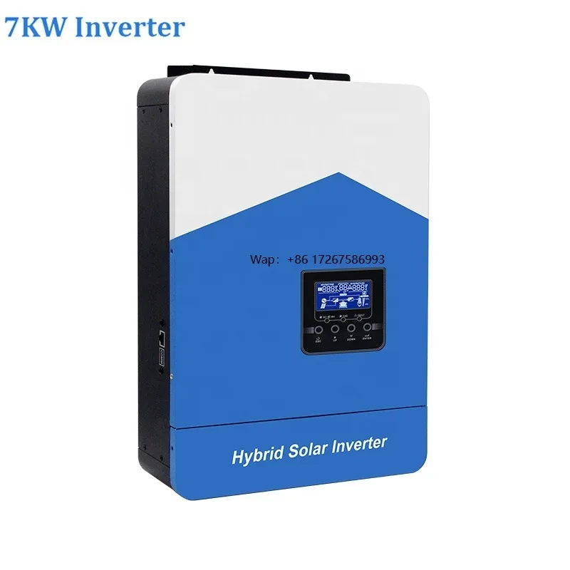 High Power 7KW All-in-One Hybrid Solar Inverter 6.2kw 48V 230VAC Off-Grid  Pure Sine Wave Single Phase AC WiFi 60Hz