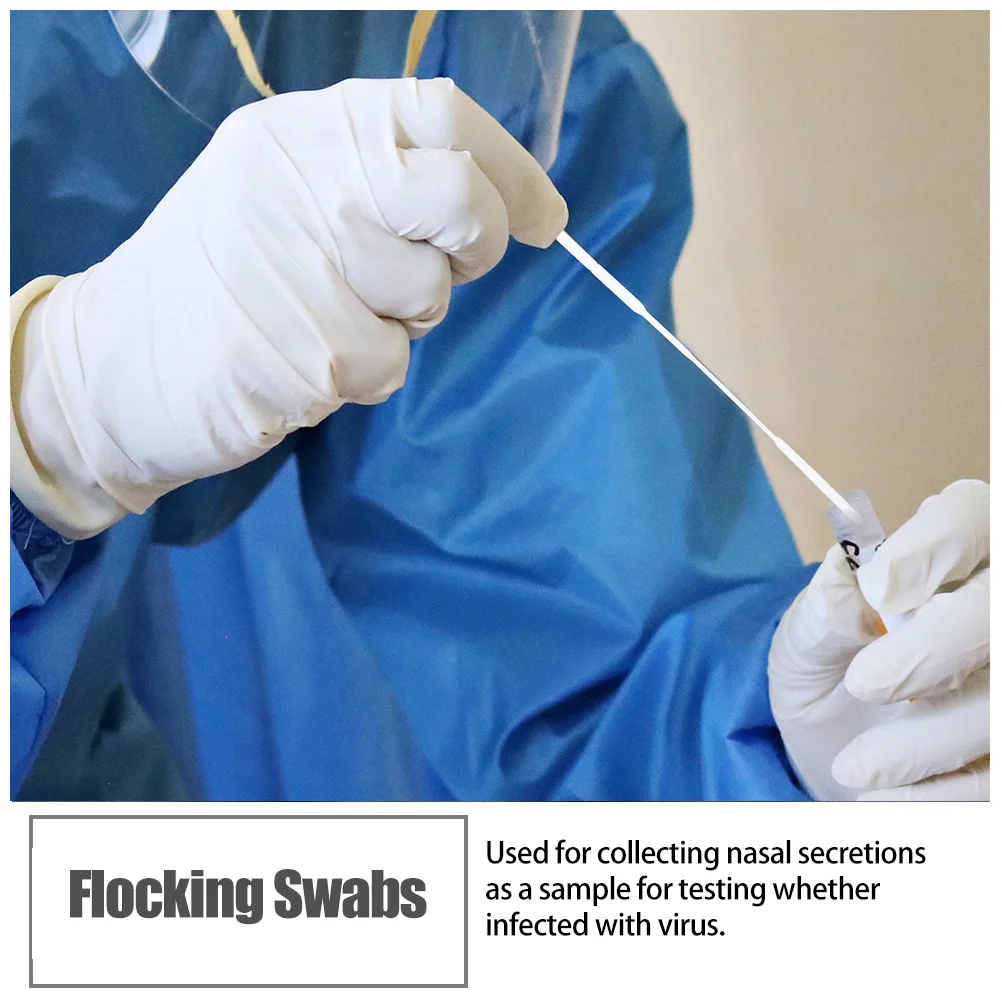 200 ชิ้นจมูก Swab Nasopharyngeal ตัวอย่าง Sticks Swabs เดี่ยว Sampling แบบพกพาตัวอย่างคอลเลกชัน