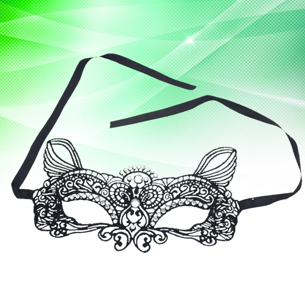 

Sturdy Lace Eye Mask Half Adjustable Tie Halloween Masquerade Accessory