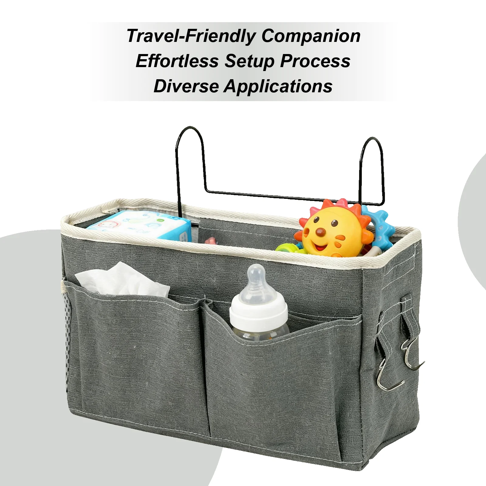 منظم تخزين بجانب السرير، حقيبة قابلة للتعديل موفرة للمساحة، جيب حفاضات بجانب السرير لغرفة النوم وغرفة الأطفال والسفر والطفل #1