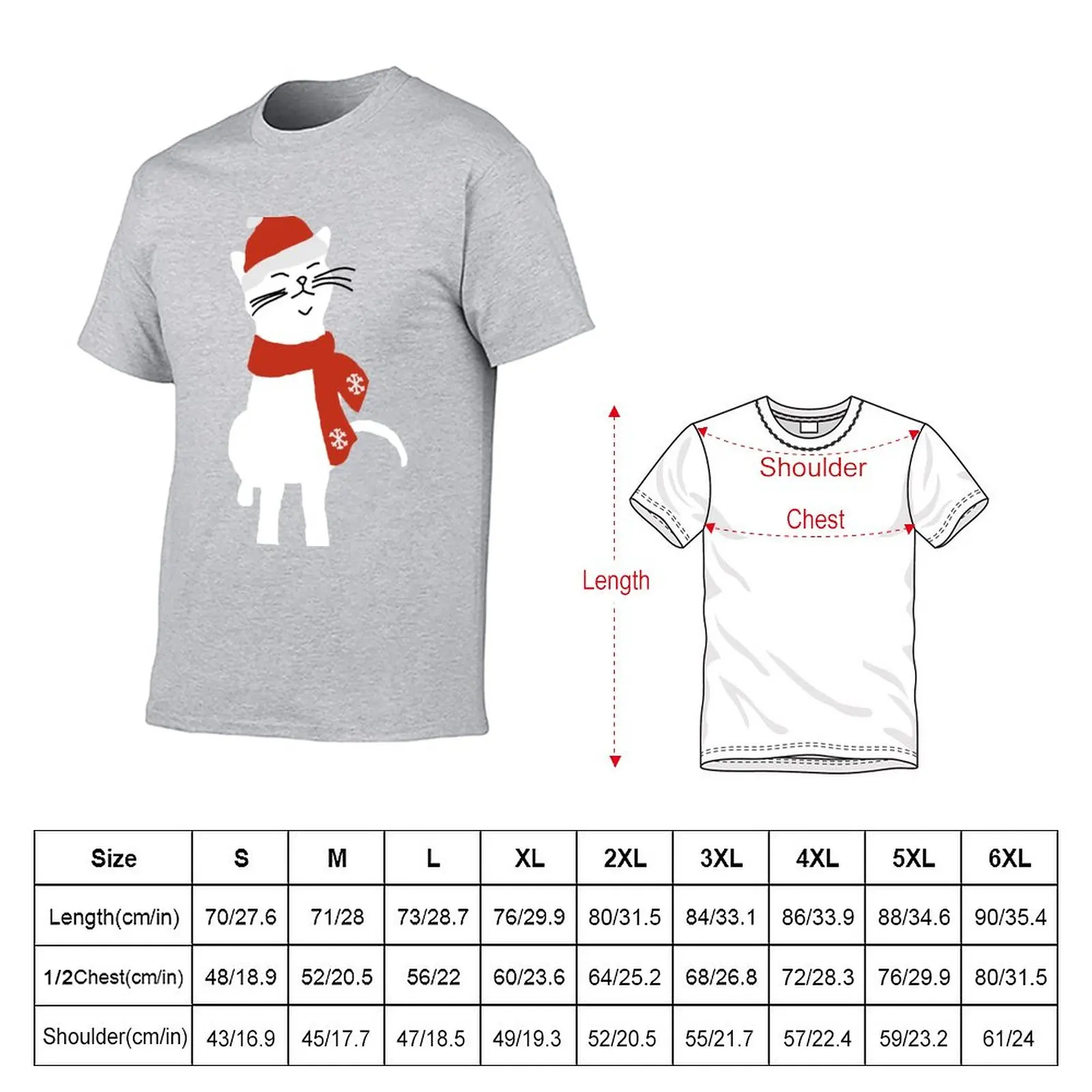 White Christmas Kitty Cat T-Shirt new edition t shirt boys animal print shirt t shirts men