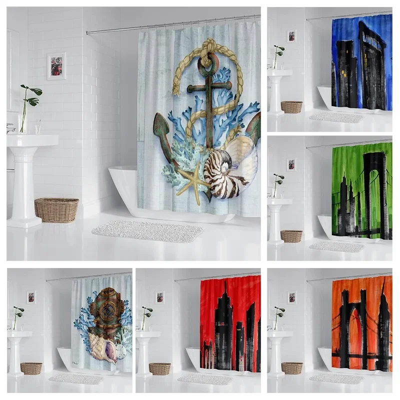 House hold waterproof fabric household shower curtain accessories shower curtain 240 * 200 home marine style shower curtain