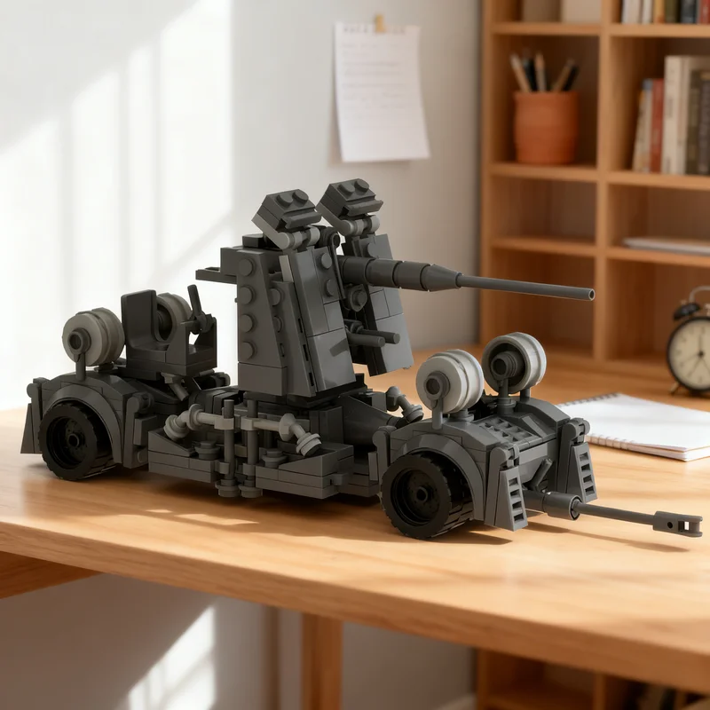326pcs MOC Adventurers Desert Flak 8 Cm Gun Model Building Blocks Construction Festival Gifts Idea Education Brick Toys