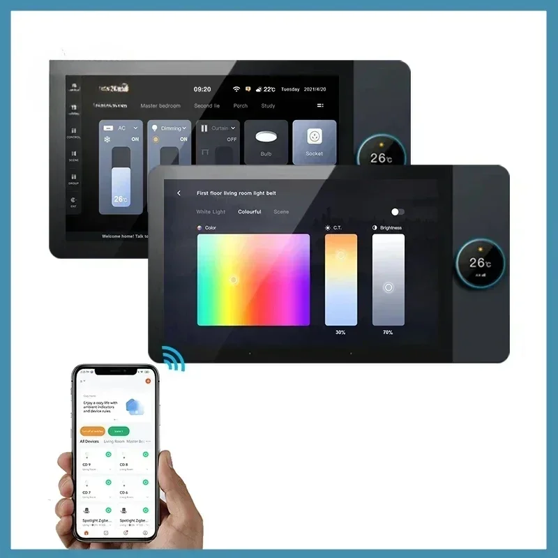 Panel de interruptor de Control Central en la pared con pantalla táctil de Control de hogar inteligente multifunción 2023 con Zigbee Hub Gateway Tuya de 8 pulgadas