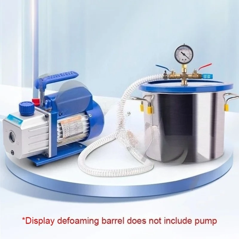 9 Gallon 35L Stainless Steel Vacuum Degassing Chamber Vacuum Defoaming Barrel For Silicone Resin  Adhesive 36x36CM