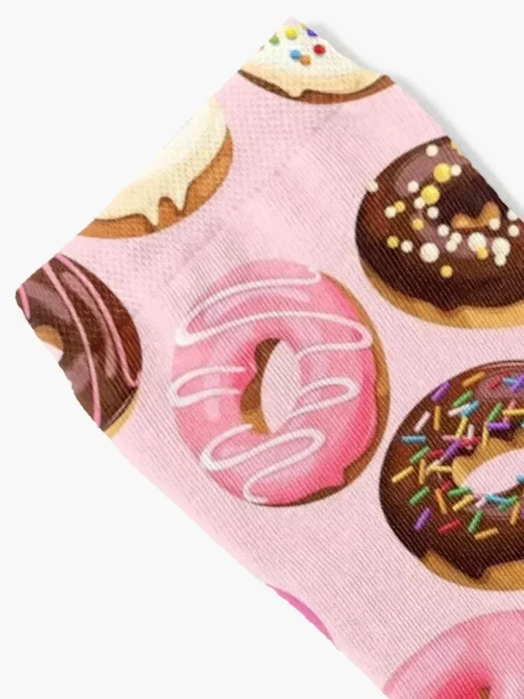 Pink Delicious Retro Donuts Socks basketball sheer sports stockings soccer anti-slip Socks Woman Men's