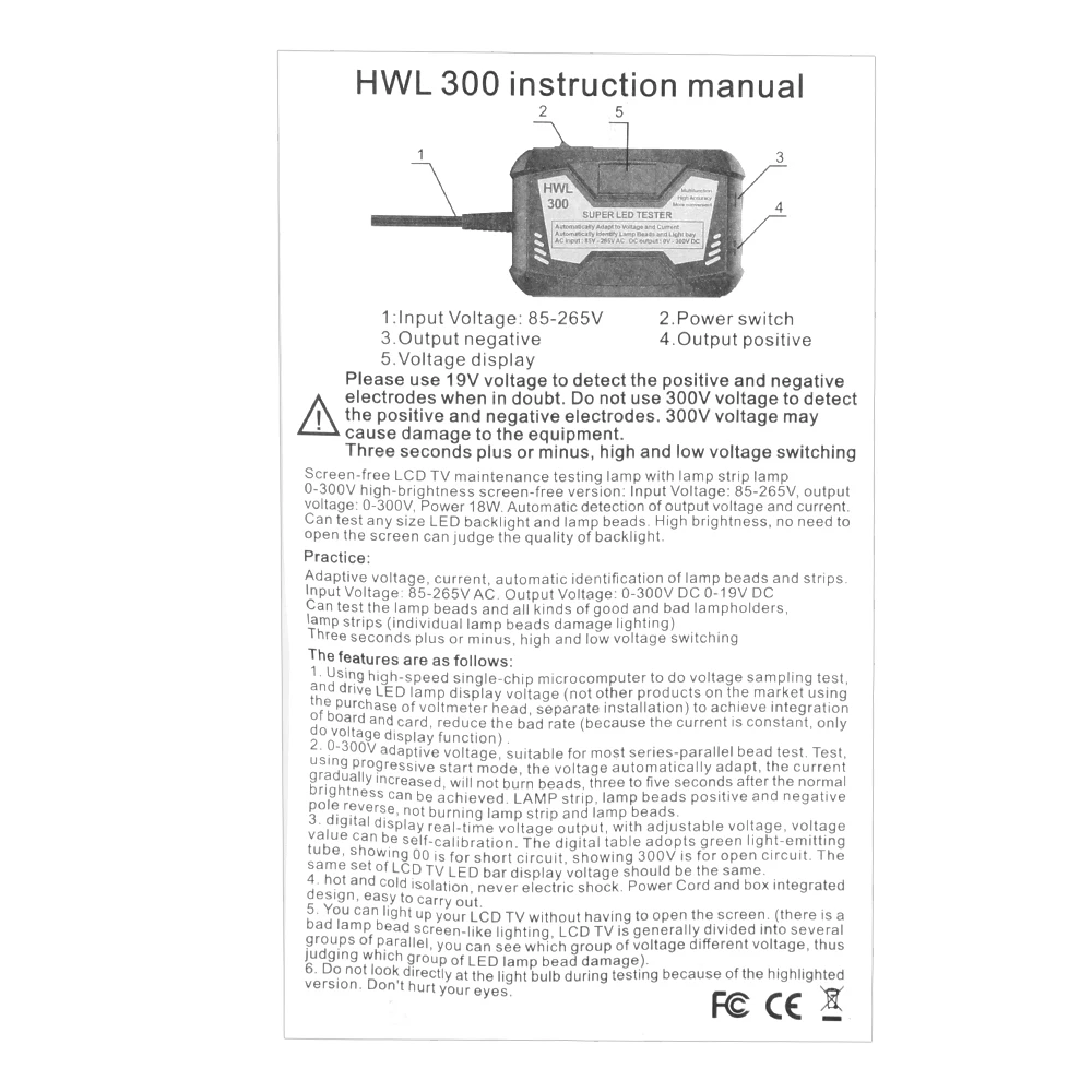 Uniwersalne narzędzie do testowania pasków LED z koralikami Narzędzie Ls\'d 18W 0-300V Wyjście Led Tester podświetlenia telewizora Tester pasków