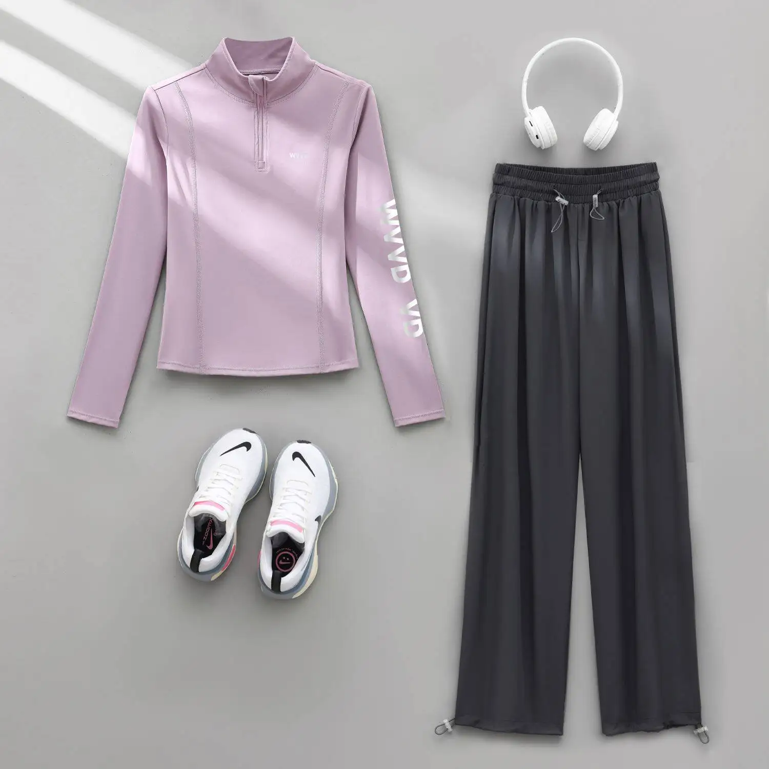 

Женский быстросохнущий комплект спортивной одежды с длинными рукавами для йоги, бега, скалолазания, фитнеса, бадминтона, тренировок, брюки с высокой талией