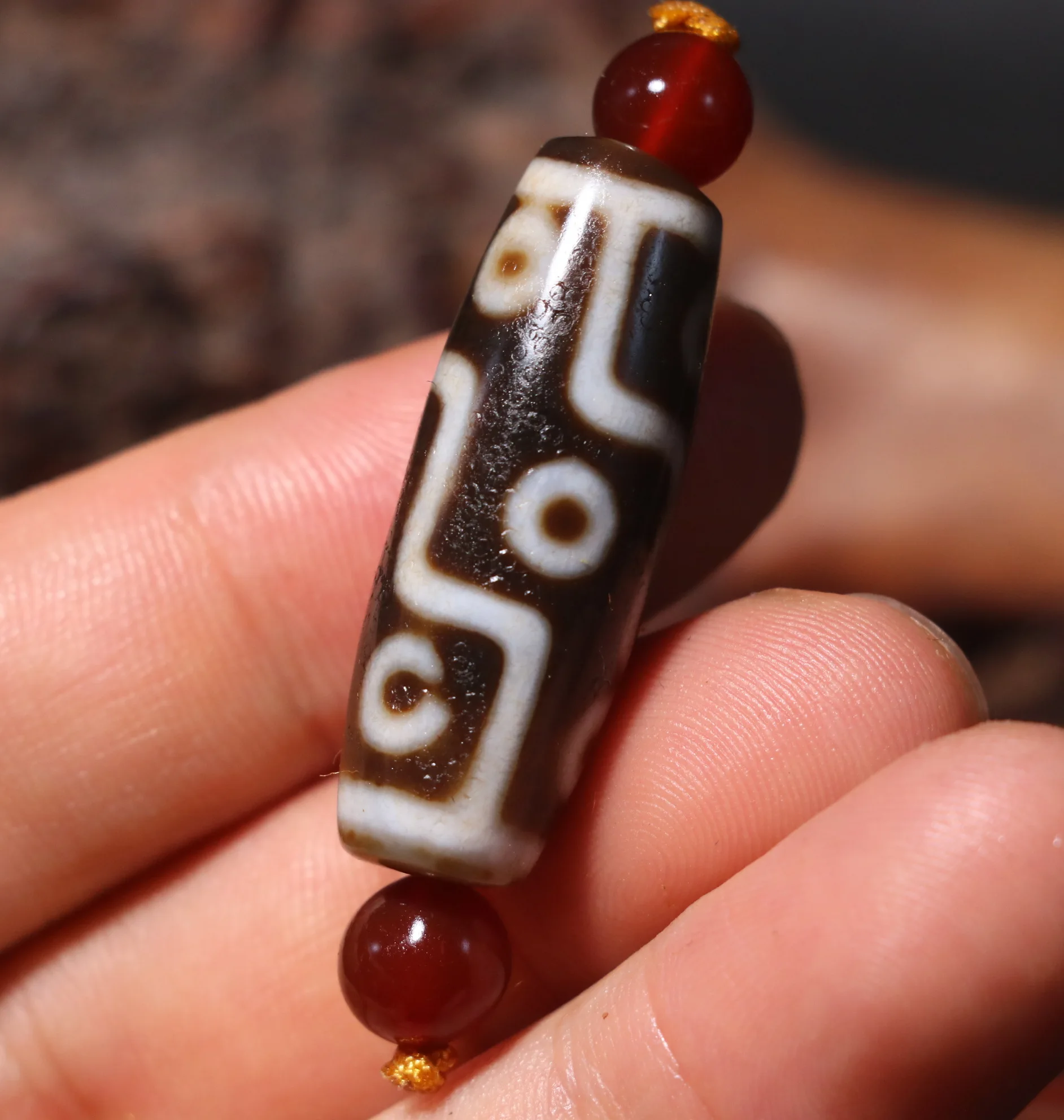 Magic Power Energy Tibetan Old Agate Fold Line 9 Eyed King dZi Bead Amulet Fit For Making Bracelet UPD211026A2 Timestown Sauces