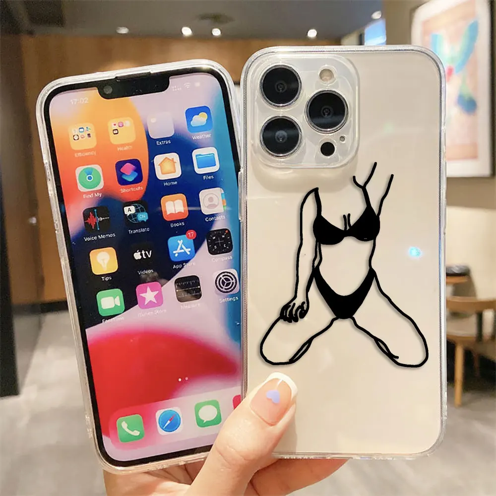 Sexy Couple Art Lines Phone Case For Samsung A73 A72 A71 A57 A56 A55 A54 A53 A52 A51 A36 A35 A33 A32 A26 A25 A23 A22 A24 Case
