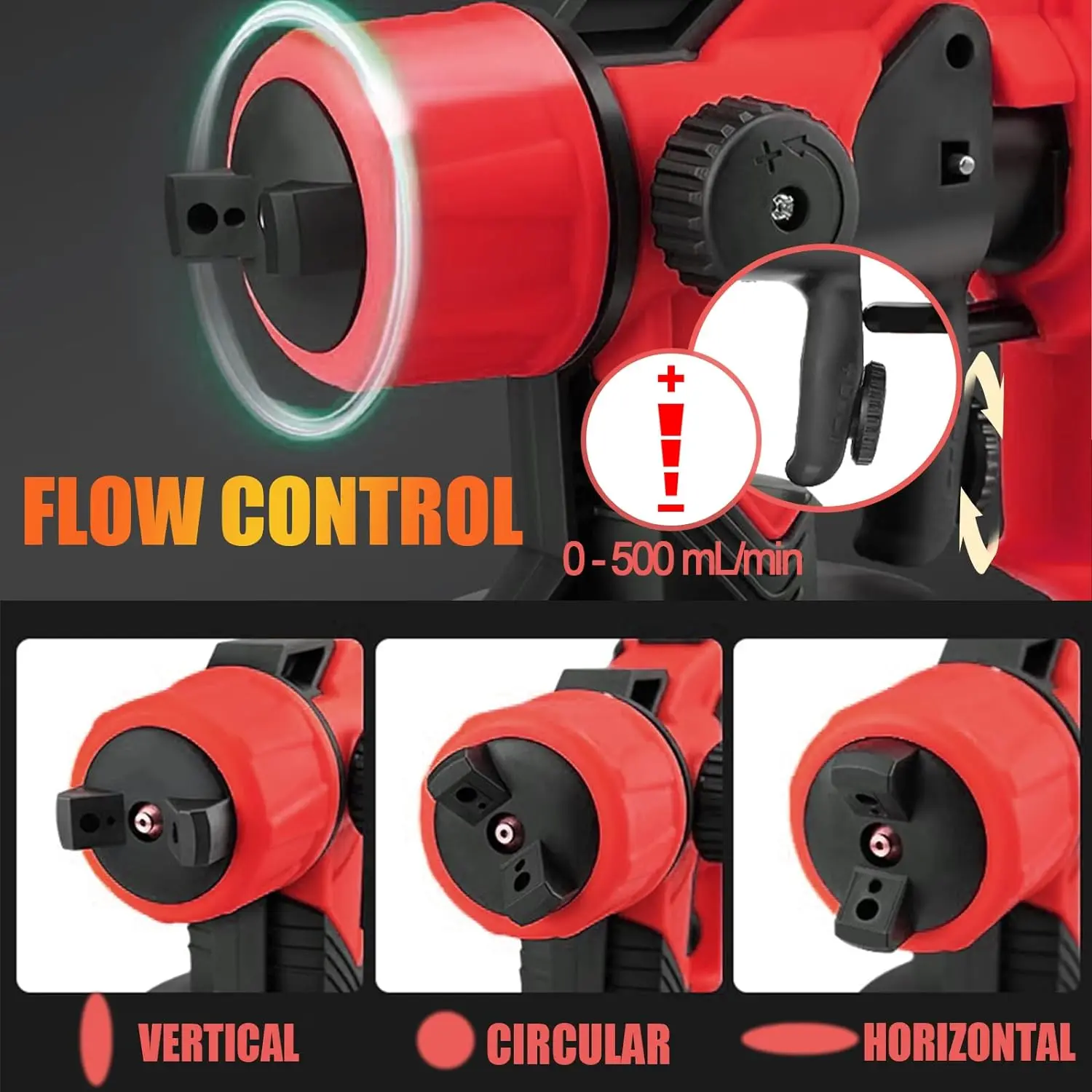 30000 RPM Electric Airless Paint Sprayer, Cordless Tool for Milwaukee 18V Battery, Home Use