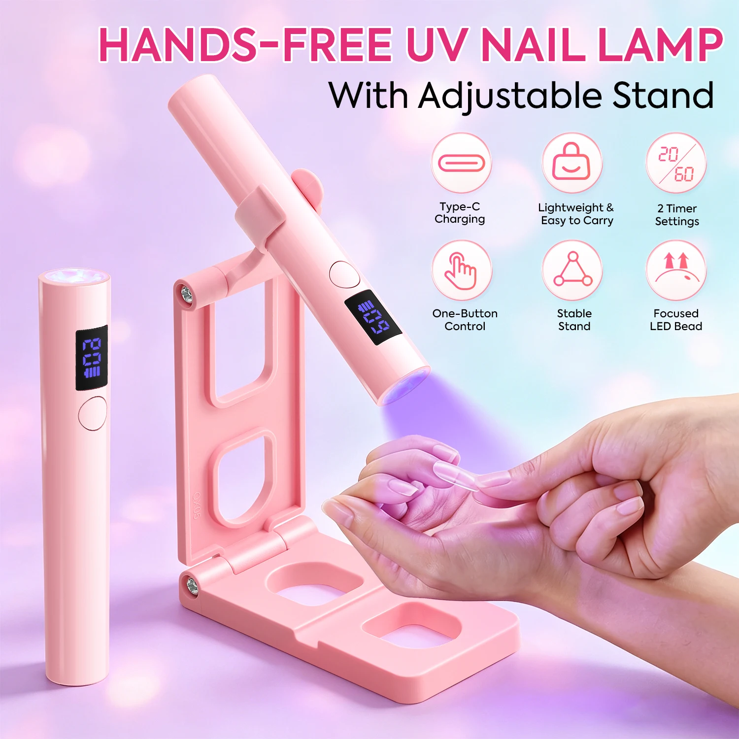 Dianabeauty UV Led Nail Lamp Mini Nail Lamp with Two Timer Settings Handheld Manicure Lamp for Curing All Nails Gel Polishing