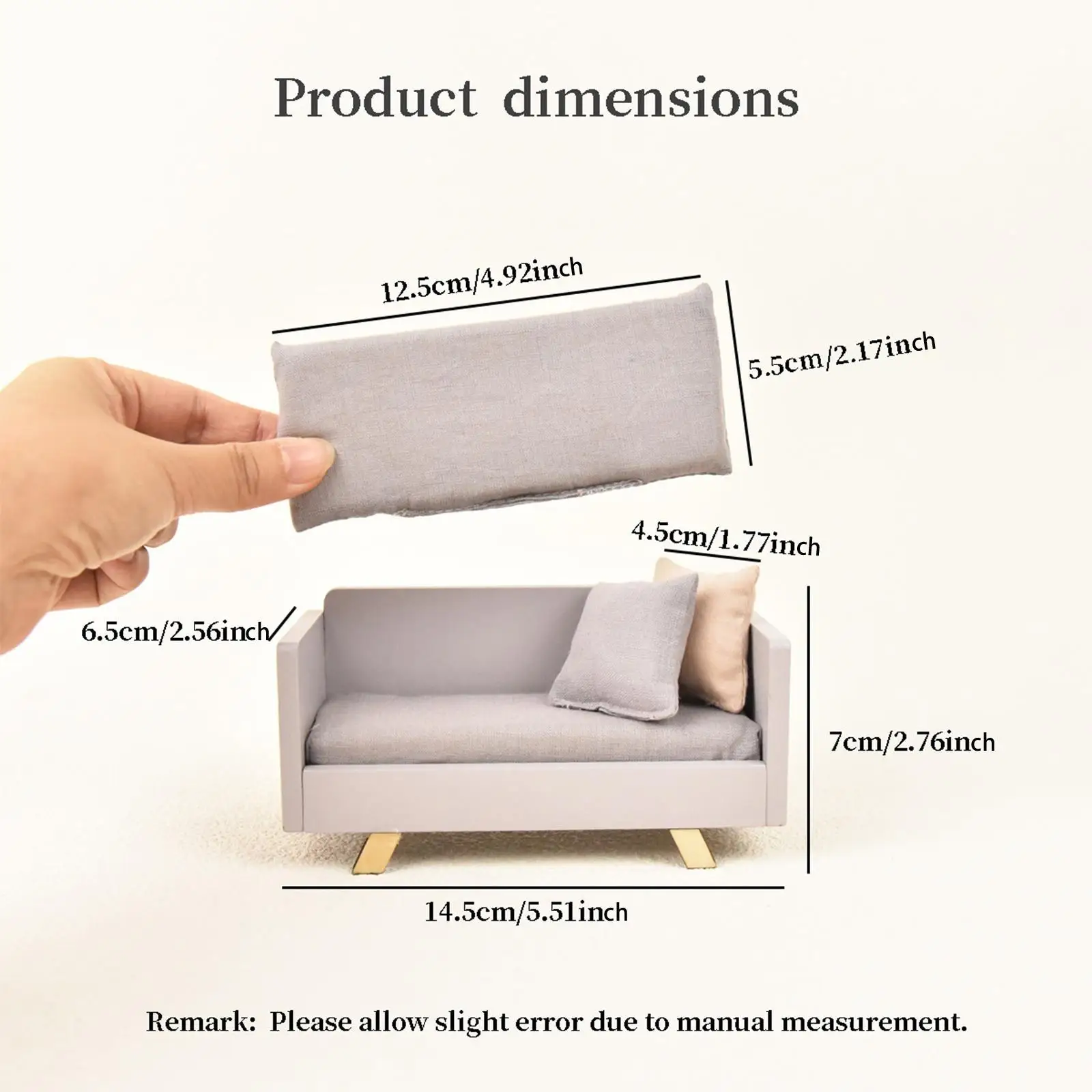 1/12 Scale Dollhouse Sofa DIY Model for Dollhouse Decoration Simulation