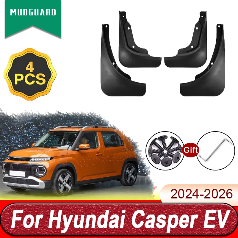 

Для Hyundai Casper EV 2024 2025 2026 4 шт. брызговики, передние и задние крылья, брызговики, аксессуары для экстерьера автомобиля