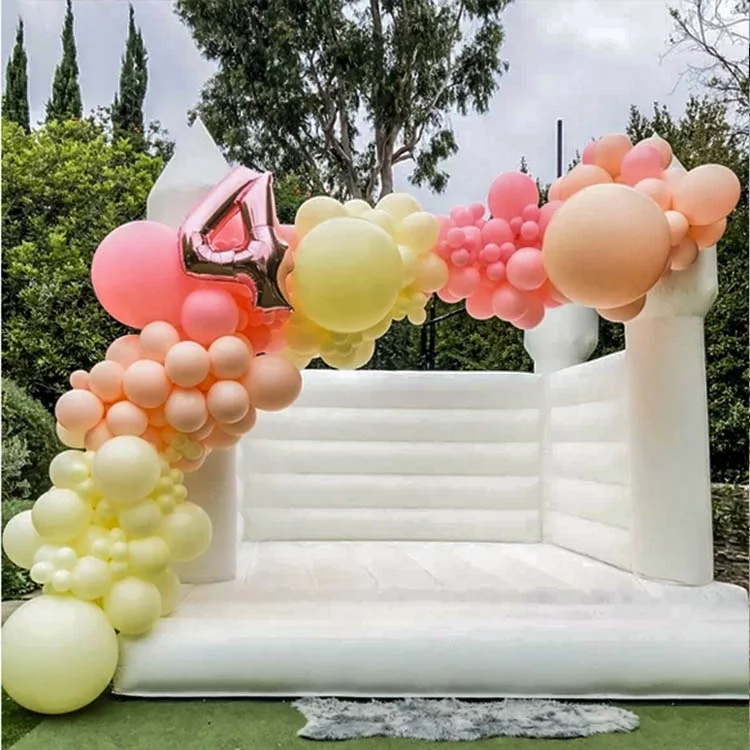 

Outdoor Party Trampoline Bouncer Houses Popular White Inflatable Wedding Bouncer White Inflatable Bouncy House for Adults